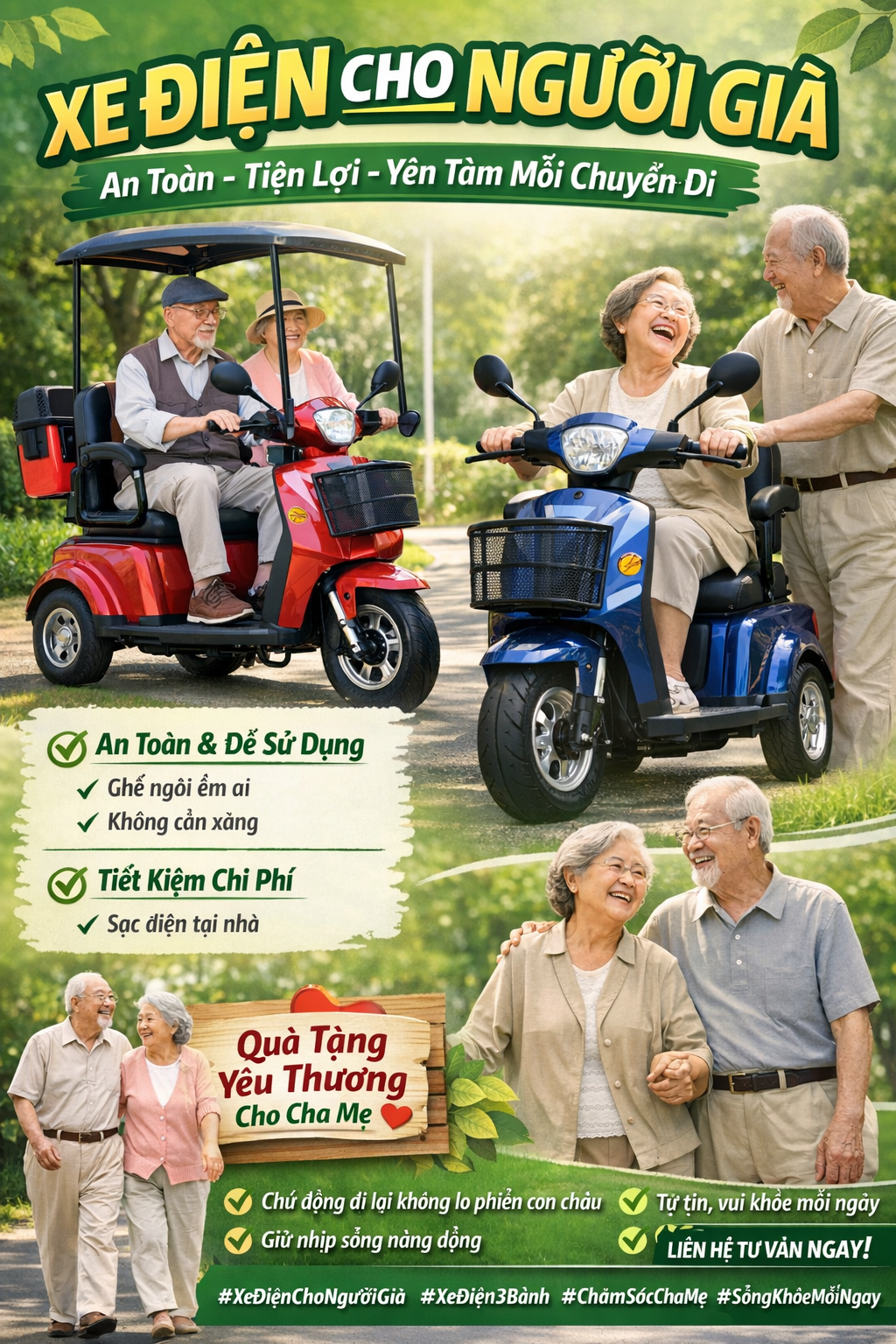 Xe Điện Cho Người Già – Giải Pháp Di Chuyển An Toàn, Tiện Lợi Cho Người Cao Tuổi